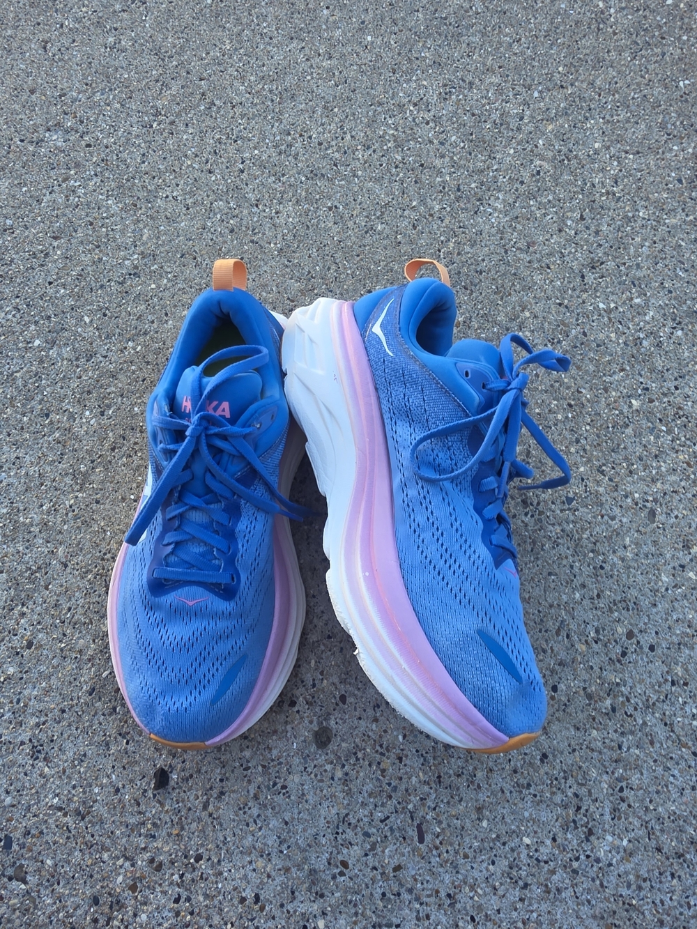 HOKA Clifton Blue & Pink Running Shoes Women 8.5D - Picture 3 of 12